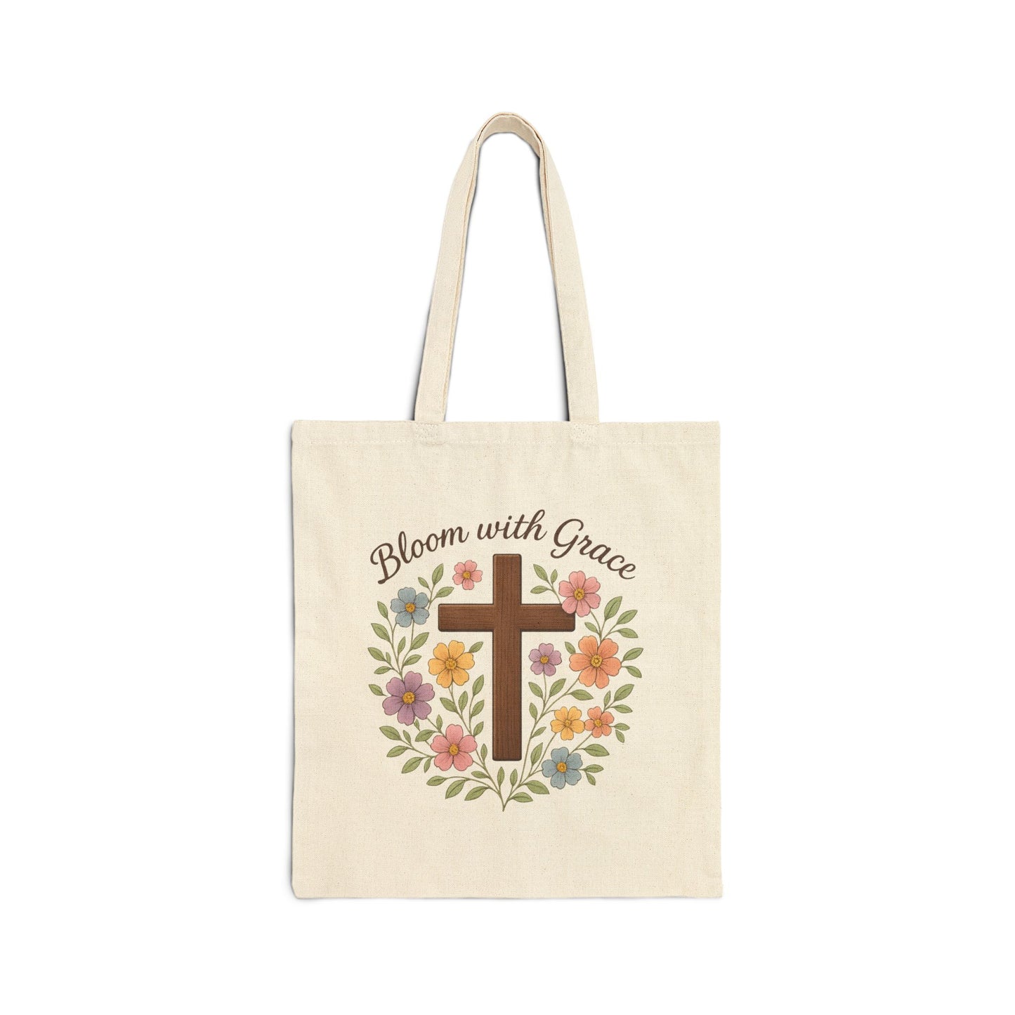 Floral Cross Tote Bag