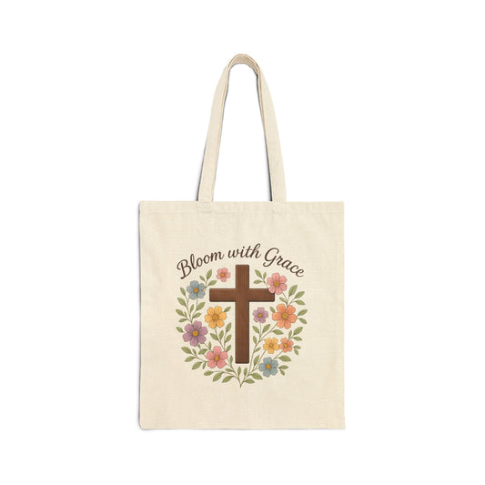 Floral Cross Tote Bag