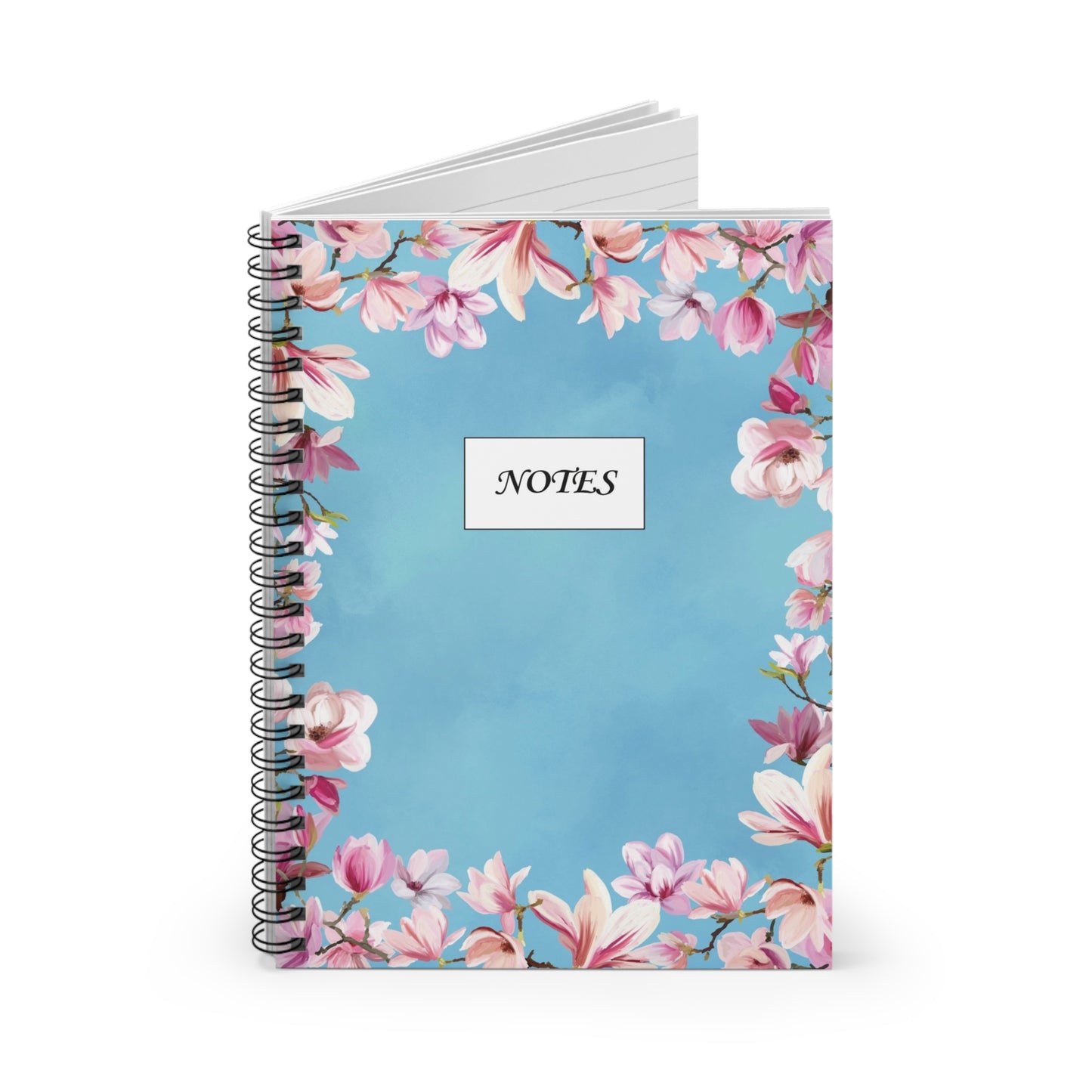 Magnolia Floral Spiral Notebook – 6x8 Ruled Journal
